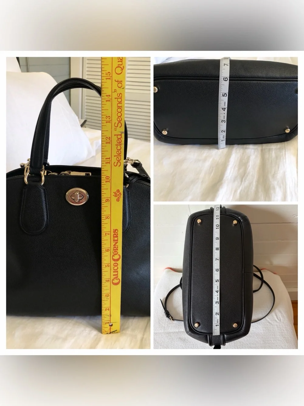 COACH Prince Street Satchel Black Leather Bag